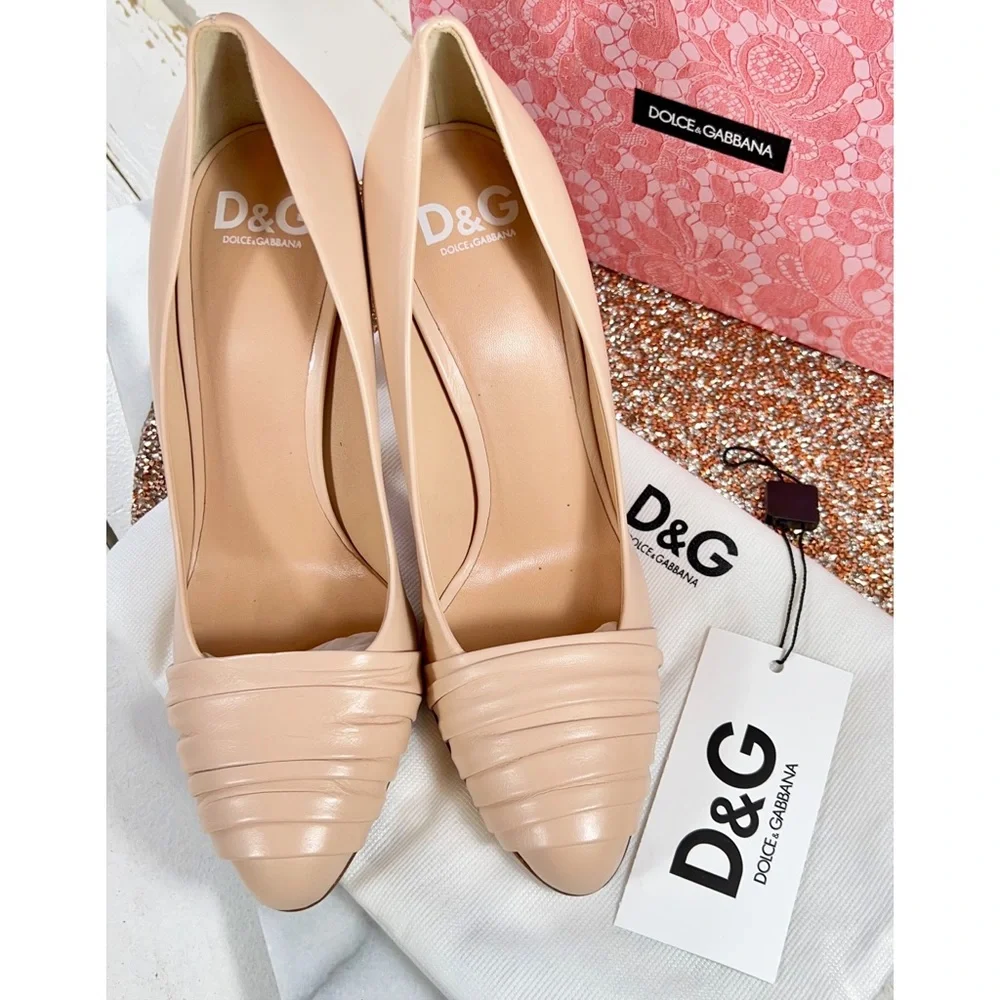Dolce & Gabbana Nappa Leather Wrapped Toe Heels